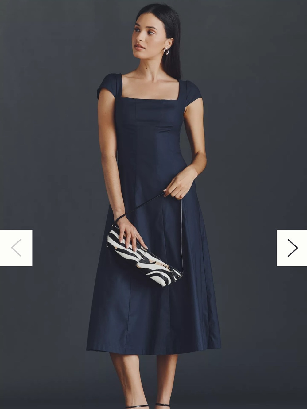 Reformation Anthropologie Harlie Cap-Sleeve A-Line Midi Dress